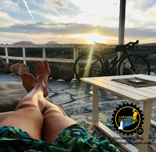 cycling lanzarote sunbathing