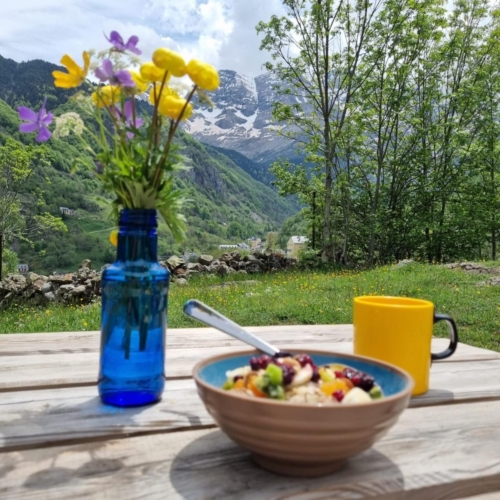 cycling france pyrenees cafe breakfast